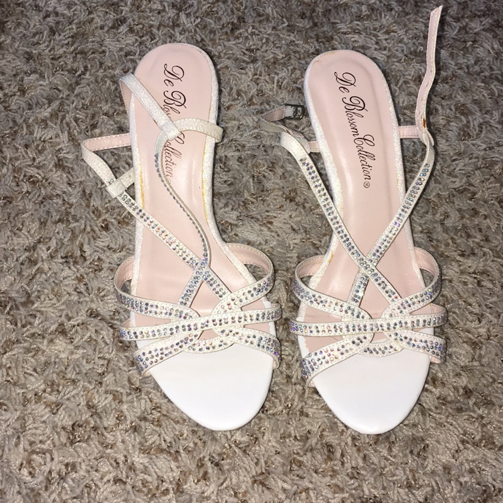 White sparkly heels